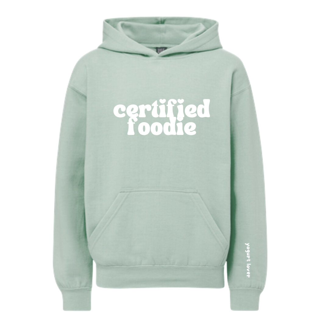 'Certified Foodie' Mint Youth Hoodie