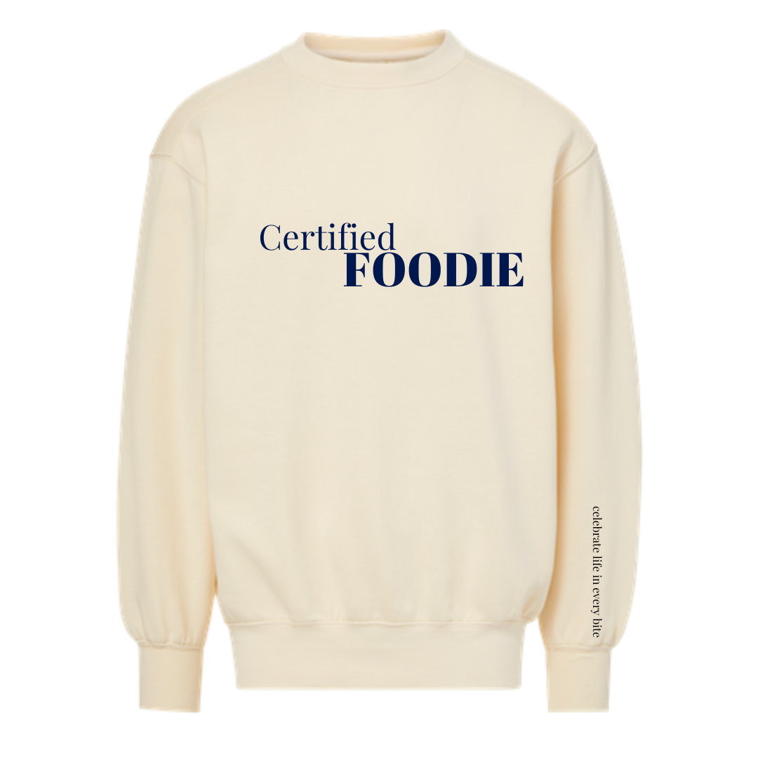 'Certified Foodie' Cream Crewneck