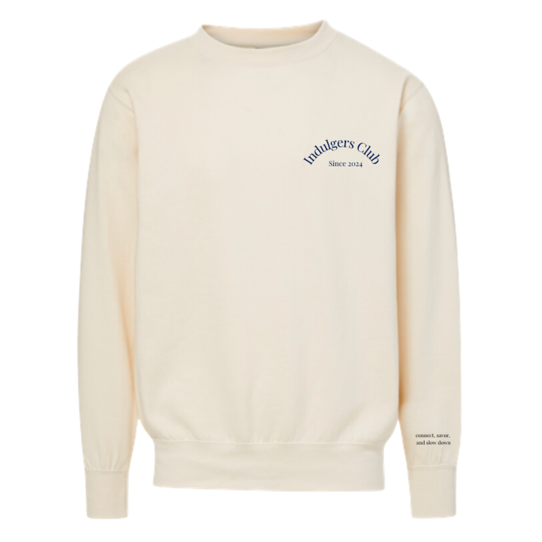 'Indulgers Club' Cream Crewneck